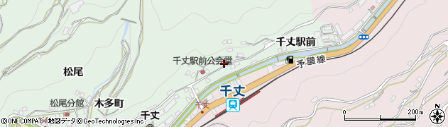 愛媛県八幡浜市松柏（千丈駅前）周辺の地図
