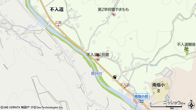 〒811-1231 福岡県那珂川市不入道の地図