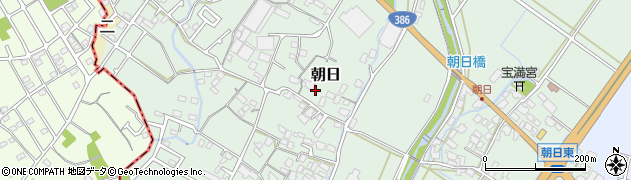 福岡県筑前町（朝倉郡）朝日周辺の地図