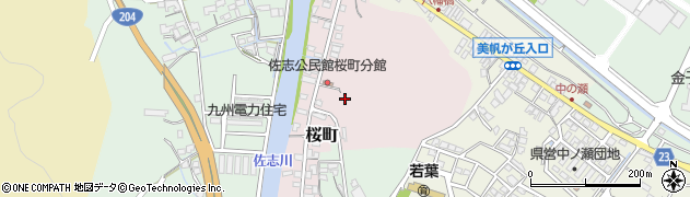 佐賀県唐津市桜町周辺の地図