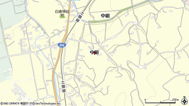 〒789-1233 高知県高岡郡佐川町中組の地図