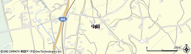 高知県佐川町（高岡郡）中組周辺の地図
