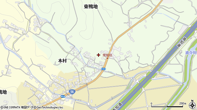 〒781-1121 高知県土佐市東鴨地の地図