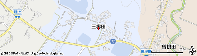 福岡県筑前町（朝倉郡）三牟田周辺の地図