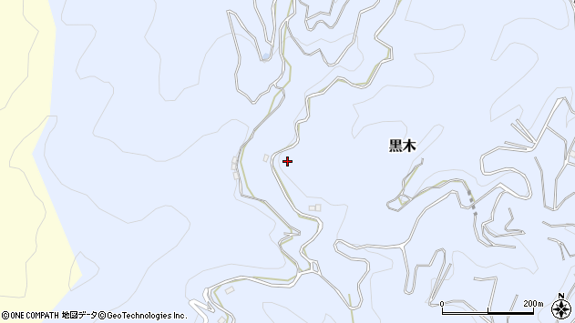〒795-0008 愛媛県大洲市黒木の地図