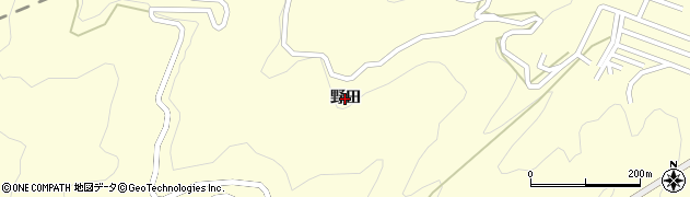 愛媛県大洲市平野町（野田）周辺の地図