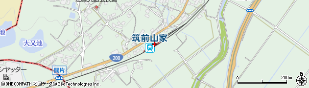 筑前山家駅周辺の地図
