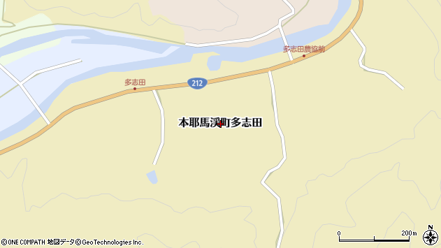〒871-0203 大分県中津市本耶馬渓町多志田の地図