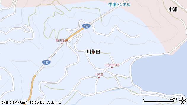 〒796-0312 愛媛県西宇和郡伊方町川永田の地図