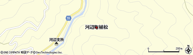 愛媛県大洲市河辺町植松周辺の地図