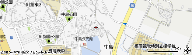 福岡県筑紫野市牛島周辺の地図
