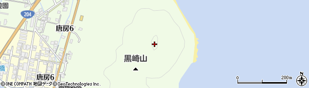 黒崎山周辺の地図