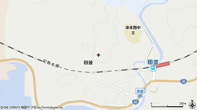 〒649-3515 和歌山県東牟婁郡串本町田並の地図