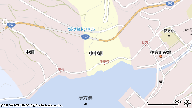 〒796-0302 愛媛県西宇和郡伊方町小中浦の地図