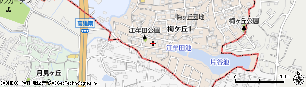 江牟田公園周辺の地図