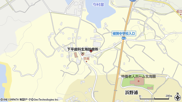 〒847-1432 佐賀県東松浦郡玄海町平尾の地図