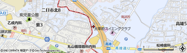 太宰府高雄郵便局周辺の地図