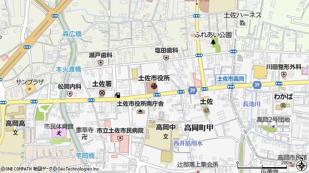 〒781-1100 高知県土佐市（以下に掲載がない場合）の地図