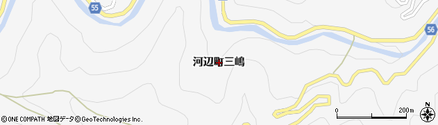 愛媛県大洲市河辺町三嶋周辺の地図