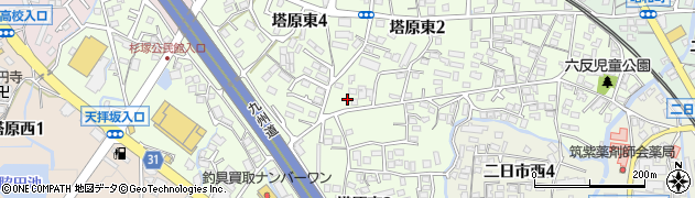 福岡県筑紫野市塔原東周辺の地図