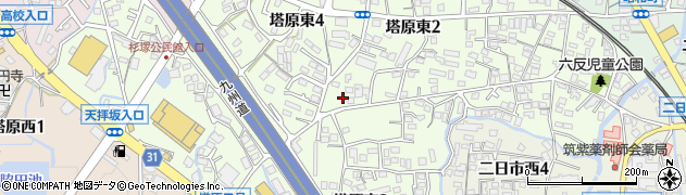福岡県筑紫野市塔原東周辺の地図