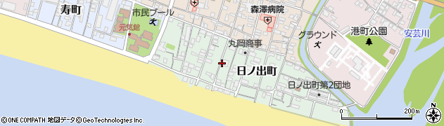 高知県安芸市日ノ出町周辺の地図