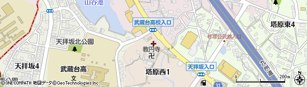 大地のうどん 筑紫野店周辺の地図