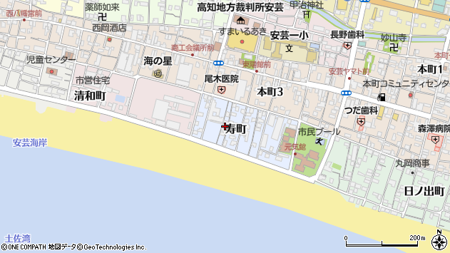 〒784-0007 高知県安芸市寿町の地図