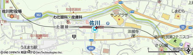 佐川周辺の地図