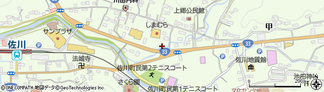 高知県高岡郡佐川町甲周辺の地図