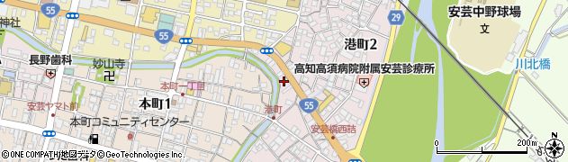 ヤクルト株式会社　高知ヤクルト販売安芸センター周辺の地図