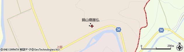 鍋山磨崖仏周辺の地図