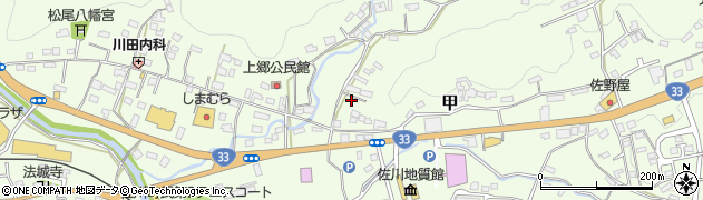 高知県高岡郡佐川町甲483周辺の地図