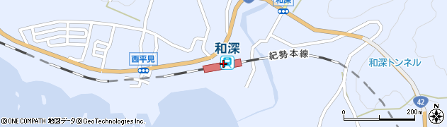 和深駅周辺の地図