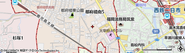 福岡県太宰府市都府楼南5丁目周辺の地図