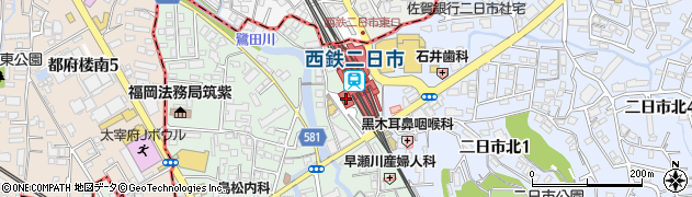 渋田時計店　二日市店周辺の地図