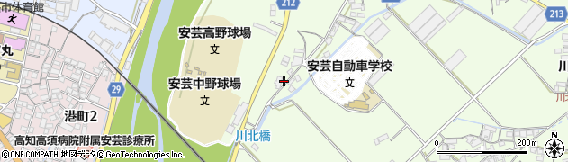 高知県安芸市川北甲674周辺の地図