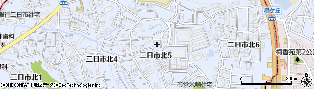 福岡県筑紫野市二日市北周辺の地図
