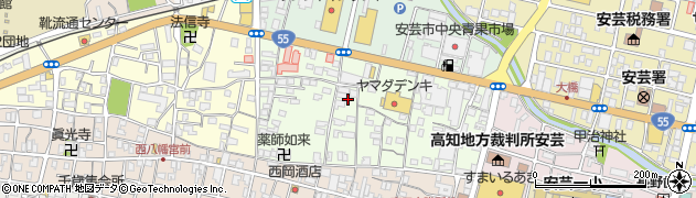 高知県安芸市庄之芝町周辺の地図