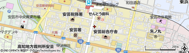 高知県安芸市矢ノ丸周辺の地図