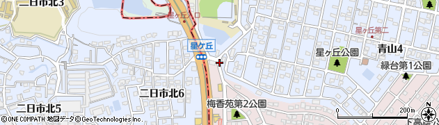 梅香苑入口周辺の地図