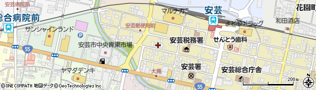 高知新聞　安芸足達販売所周辺の地図