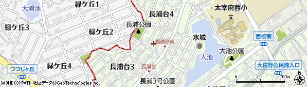 福岡県太宰府市長浦台周辺の地図
