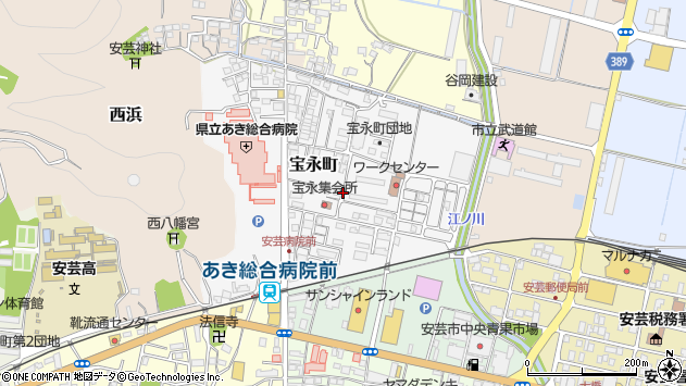 〒784-0027 高知県安芸市宝永町の地図