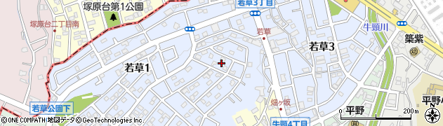 福岡県大野城市若草周辺の地図