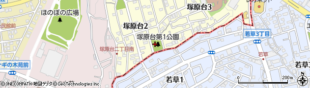 塚原台第1公園周辺の地図