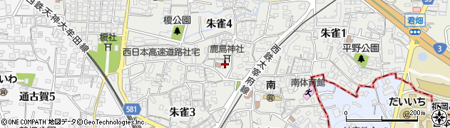 福岡県太宰府市朱雀周辺の地図