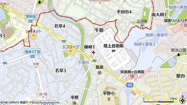 〒816-0973 福岡県大野城市横峰の地図
