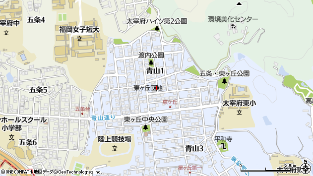 〒818-0121 福岡県太宰府市青山の地図