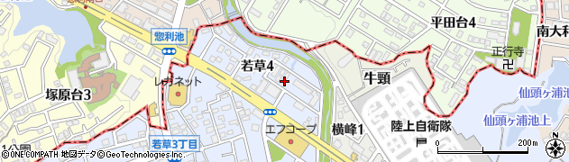 福岡県大野城市若草4丁目周辺の地図